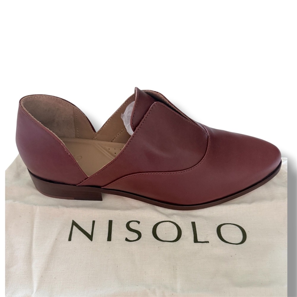 Nisolo Emma D'Orsay Oxford 2.0 Brandy Leather Slip On Shoes Womens Sz 11 NEW